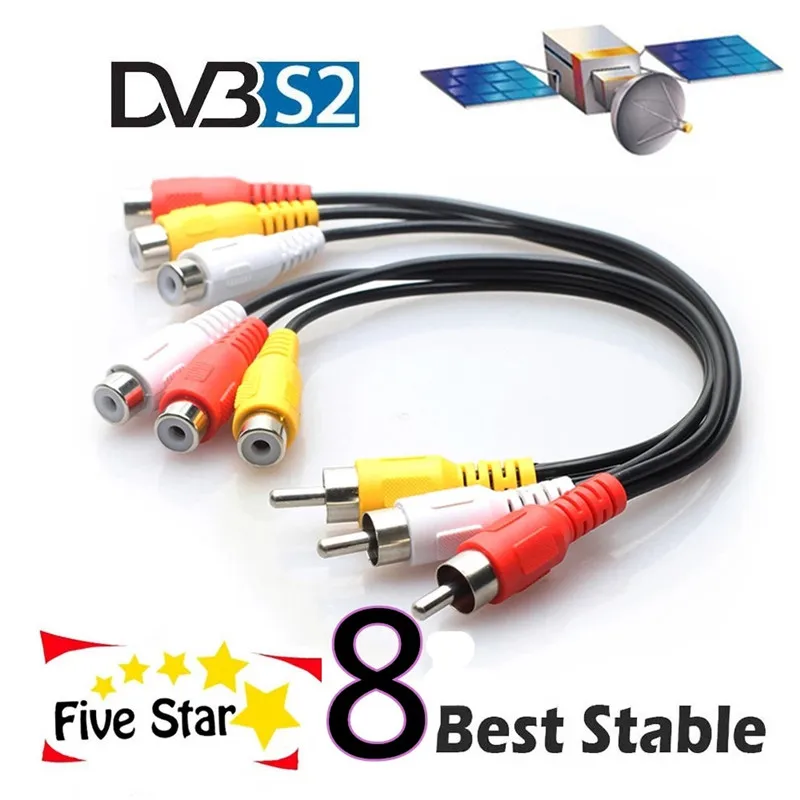 

Europe Portugal DVB-S2 Satellite TV Receiver AV Cable For V8 Nova V7S V9