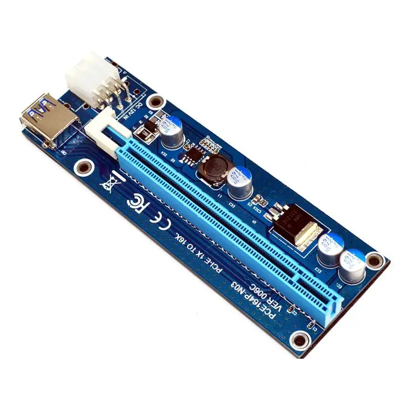 PCIe PCI E Экспресс Райзер карта 1x до 16x USB 3 0 кабель для передачи данных с SATA 15pin Male к 4pin