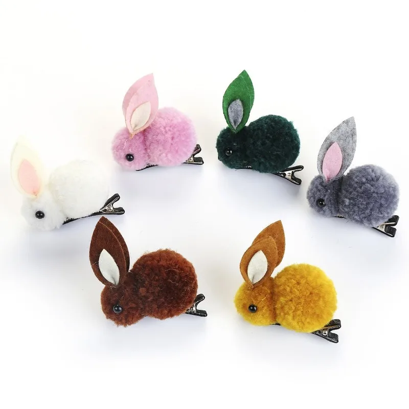 

5 Colors Rabbit Kids Girl Cute Headwear Hair Decor Rabbits Clips Hair Bands White Cute Cartoon Plush Rabbit Ears Party Supplies