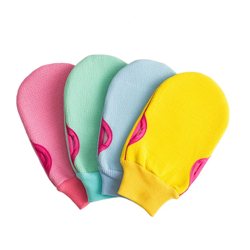 

3 Colors Scrub Bath Gloves - Sold in Pairs Double-sided Available Exfoliating Glove Towel Ideal for Deep Body Cleansing