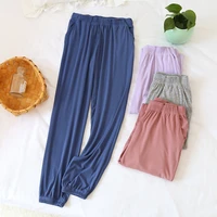 casual trousers women modal cotton home pants spring pink blue lounge wear female summer solid homewear thin loose pajama pants