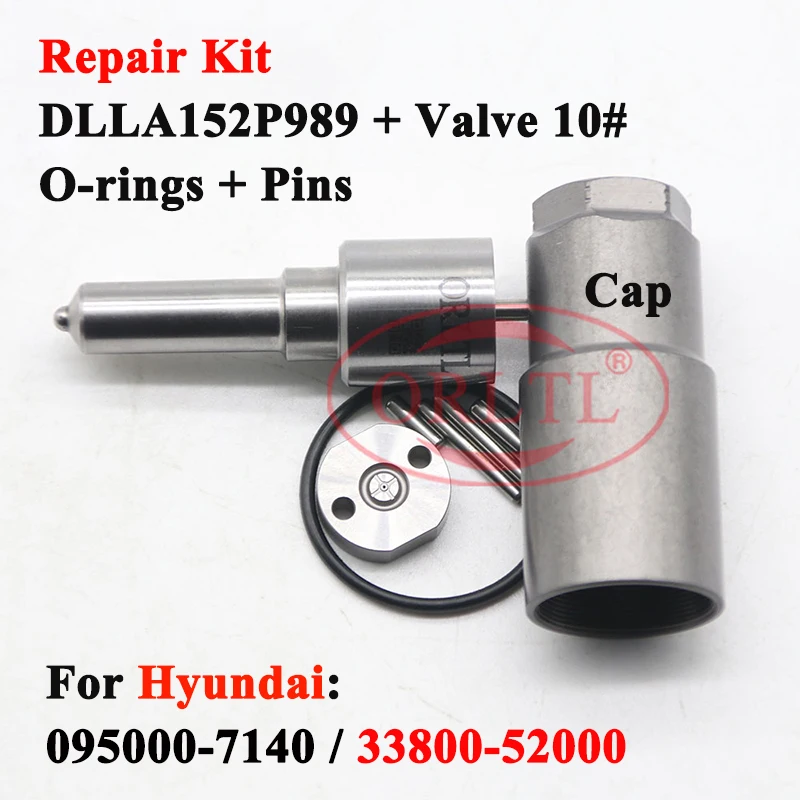 

ORLTL Repair Kit Nozzle DLLA 152 P 989 (093400-9890) Valve Parts 10# For HYUNDAI 333800-5200 095000-7140 0950007140