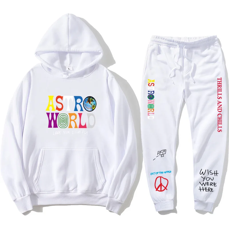 

Astroworld THRILLS AND CHILLS Hoodies Plus pants Autumn Streetwear Pullover Travis Scotts Young Men Women FashionHip Hop Printin