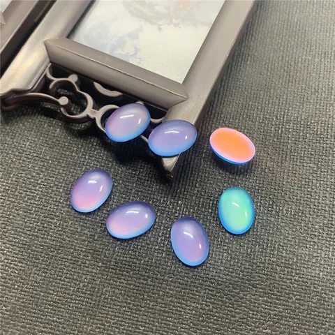 Полимерные бусины кошачий глаз, кабошоны, 10 шт.