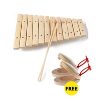 freeship fine 1x children kids natural wood wooden 8 12 tone xylophone percussion toy musical instrument for kids music develop