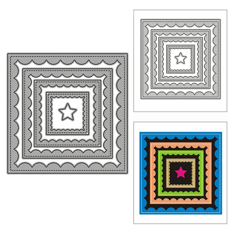 

Новые перевернутые зубчатые квадраты звезда 2020 металлические Вырубные штампы для «сделай сам» Скрапбукинг и изготовление карт Декор тисне...