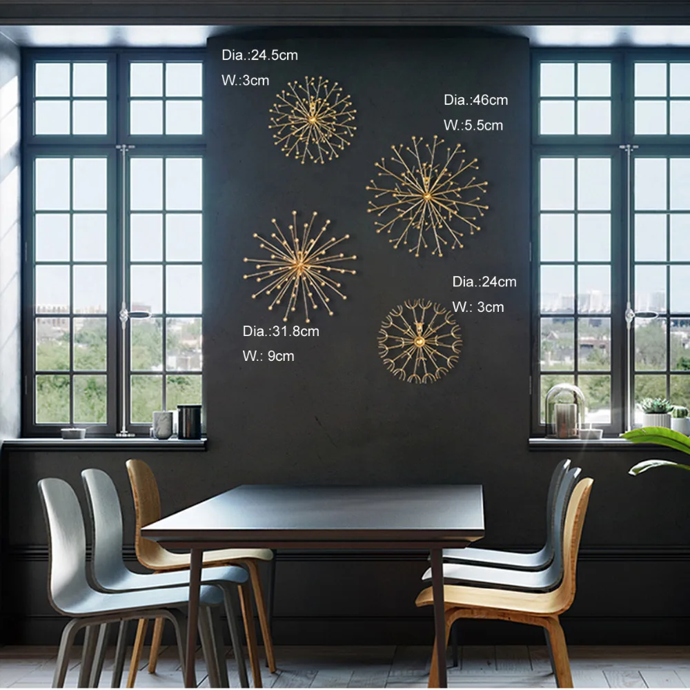 3d металлическая наклейка на стену украшение для дома золотые металлические