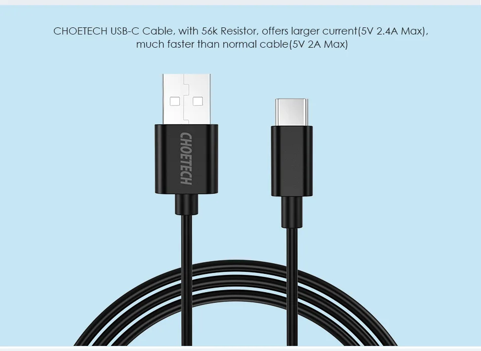 CHOETECH usb type-C кабель USB C к USB кабель передачи данных для быстрой зарядки для samsung S8 type-C USB-C кабели для мобильных телефонов для Xiaomi Mi5
