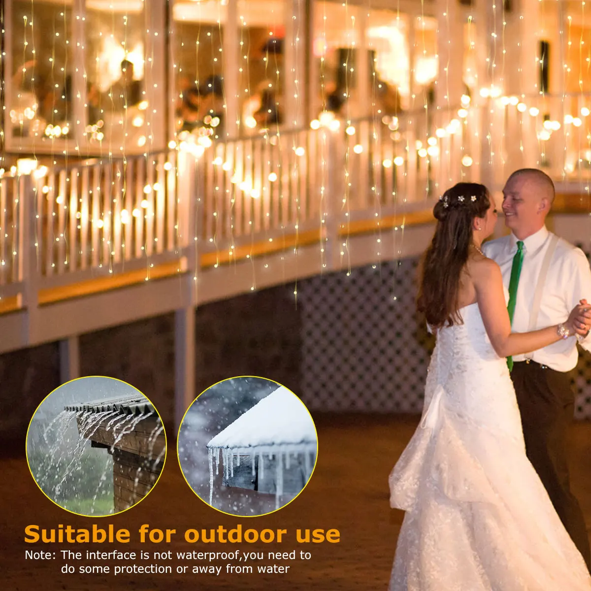 

Гирлянда-сосулька водонепроницаемая, 400 светодиосветодиодный, 33 фута