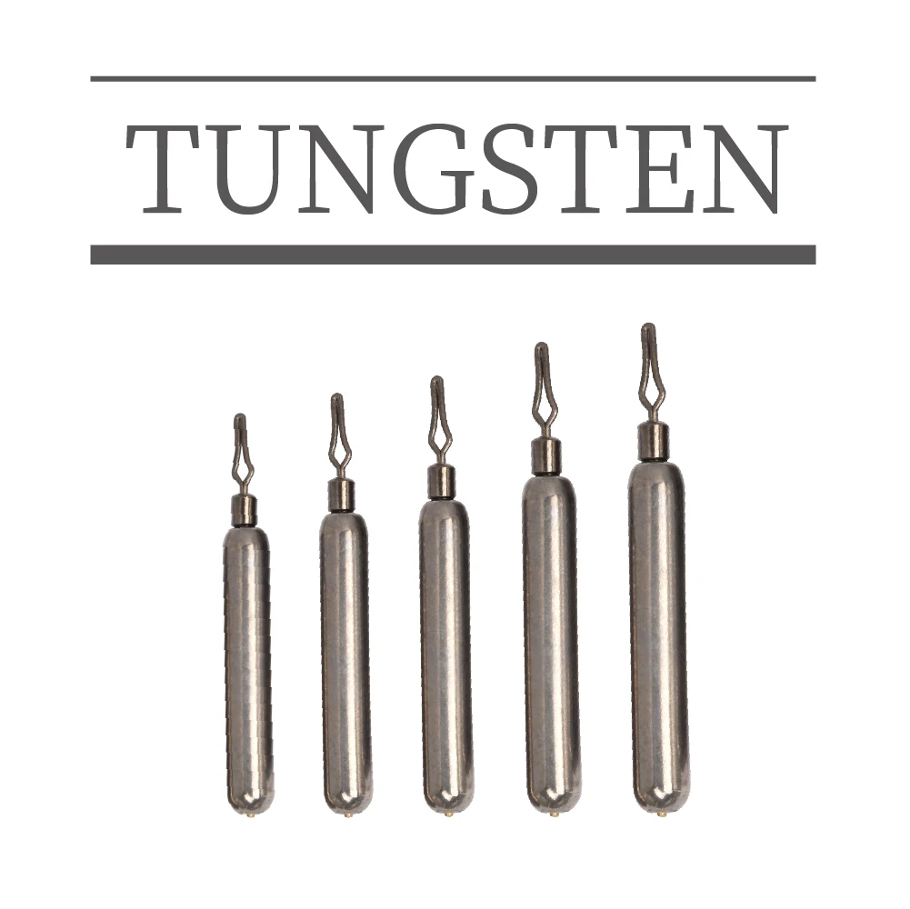 

MUUNN 10PCS Tungsten Sinker,Skinny Drop Shot Weight,Line Sinkers Hook Connector,1/16OZ-1OZ,Natural(Plain)Color