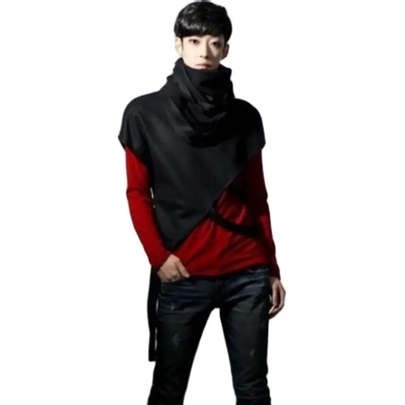 Личность Для мужчин футболка Асимметричная с накидкой уличная летняя 2021