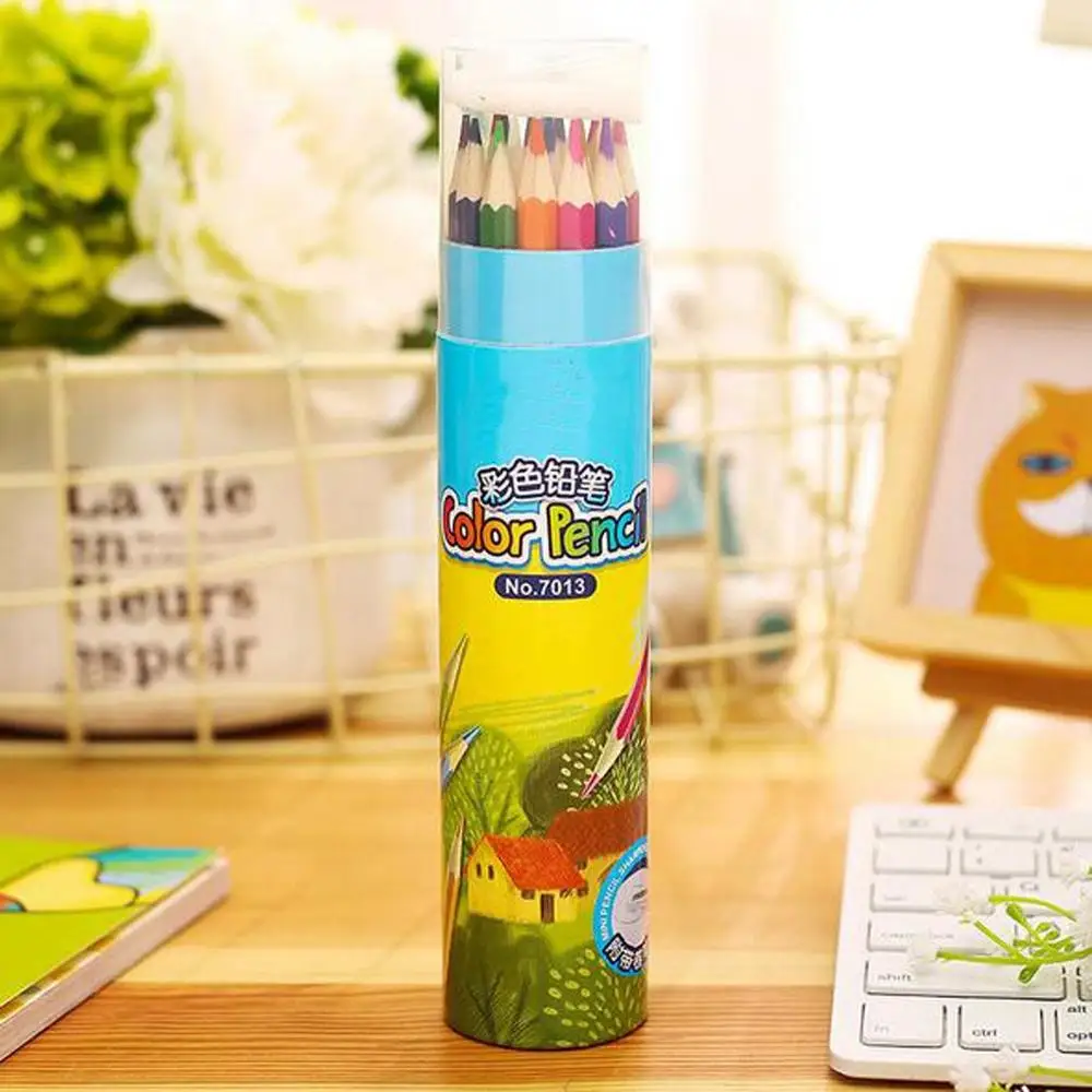 18 шт цветные карандаши для Детей Ведро рисования с точилкой чертежная ручка