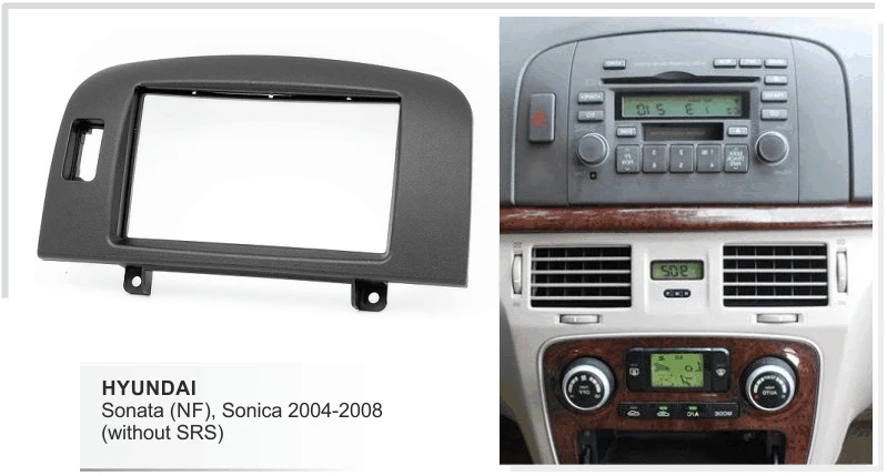 Двойной Din Facia для Hyundai Sonata (NF) Sonica 2004 2008 Радио DVD стерео CD панель приборная комплект