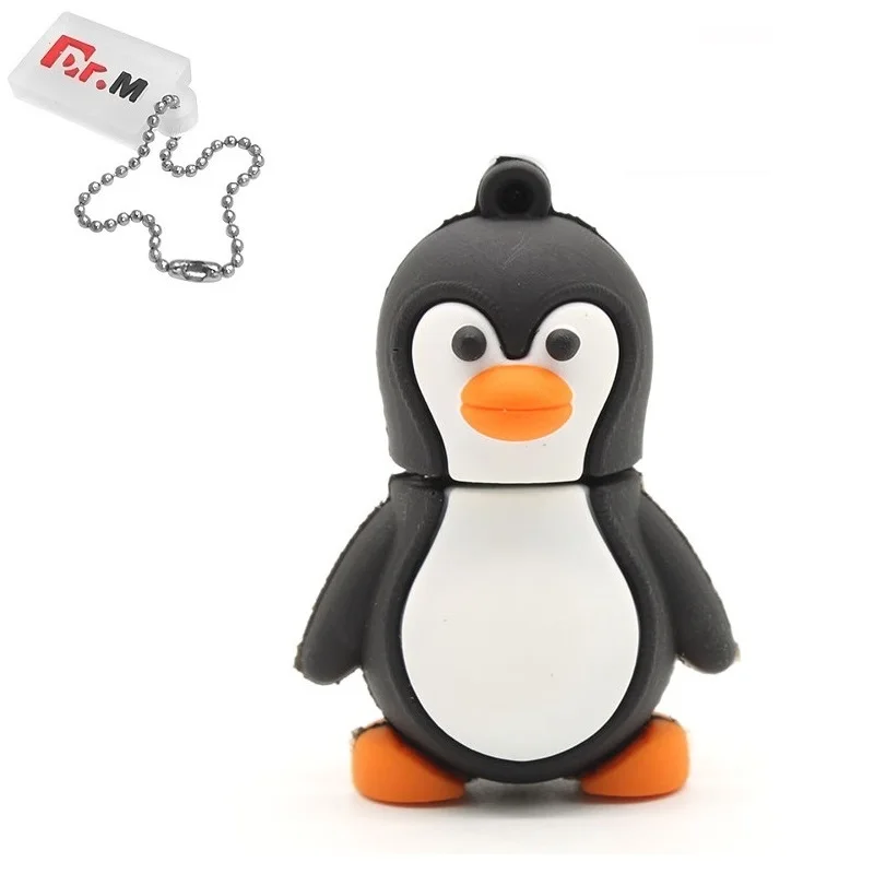 penguin Милые животные USB флеш-накопители 16GB мультфильм собака Флешка 32GB персонализированные 4GB 8GB карта памяти, Флеш накопитель I Flashdisk забавные подарки - Цвет: penguin