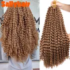 Sallyhair синтетические страстные крученые крючком косы наращивание волос 18 дюймов мягкие пушистые Омбре цвет блонд плетеные волосы для наращивания