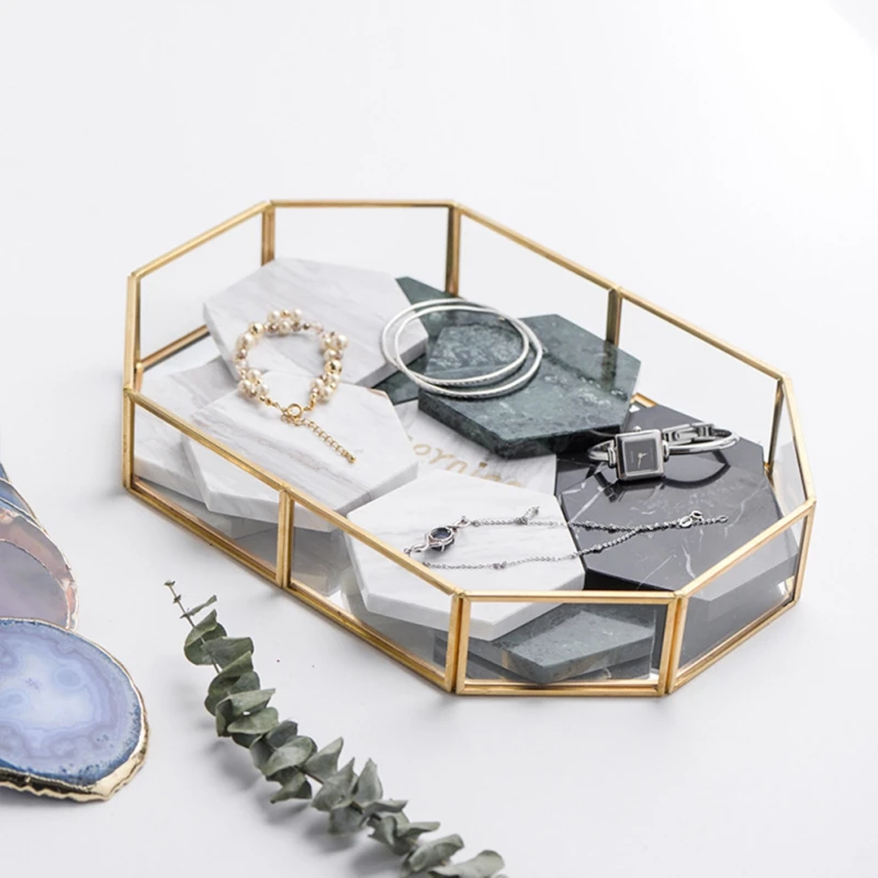Креативная роскошная коробка органайзер Геометрическая стеклянная