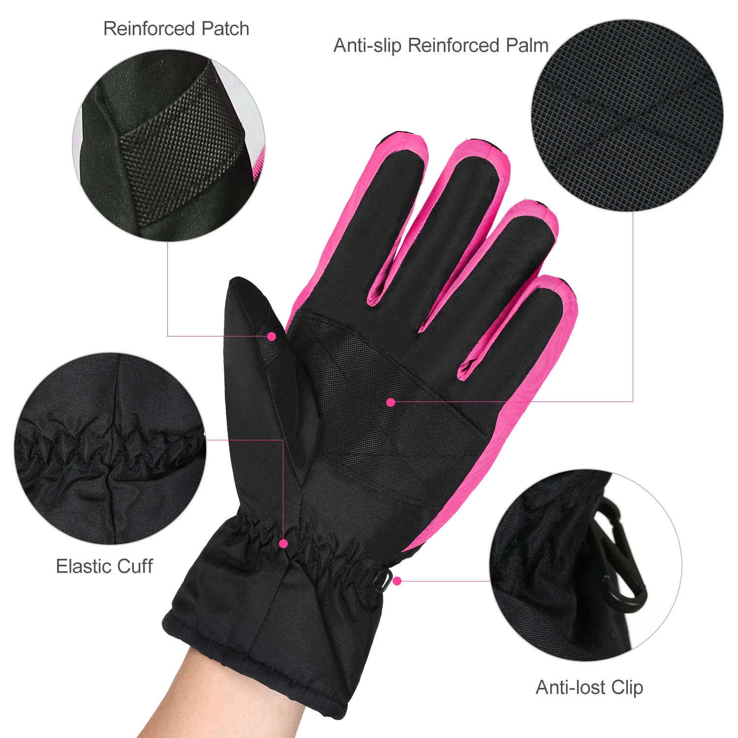 Уличные зимние теплые мужские и женские лыжные перчатки водонепроницаемые