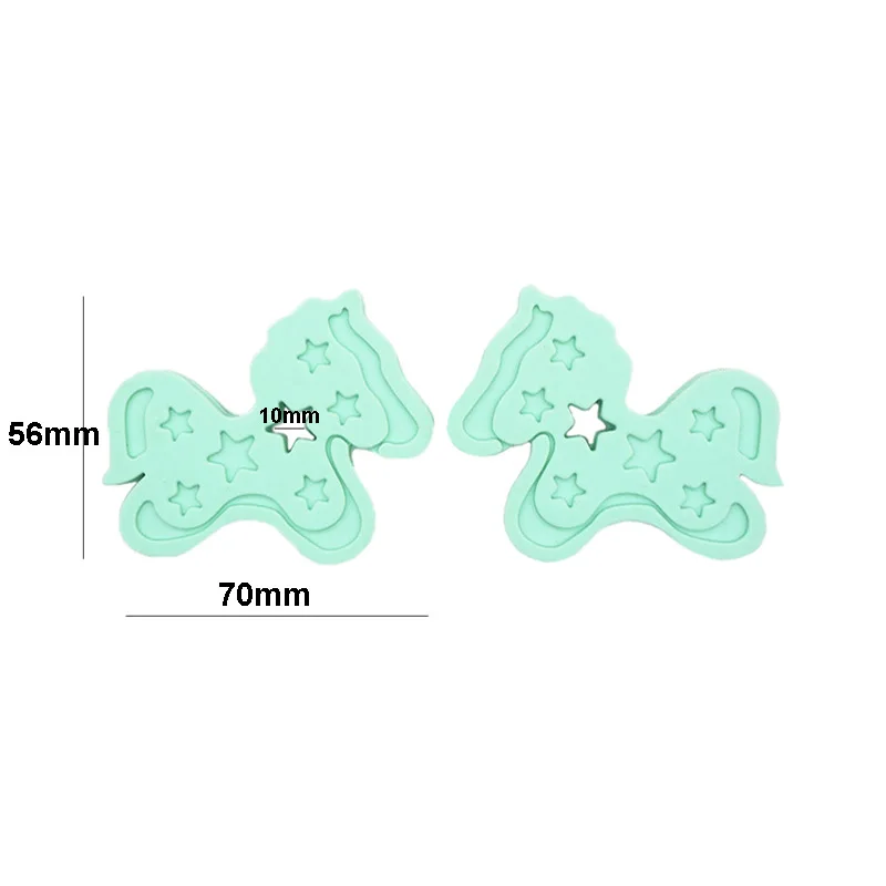 

Chenkai 10PCS Silicone Horse Teether Baby Hobbyhorse Pendant Beads BPA Free For Infant Chewable Pacifier Teether Toy Accessories