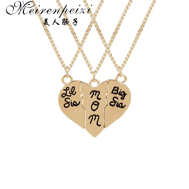Ожерелье для матери и ребенка с подвеской в виде сердца 3 шт.|heart love|sets pendantheart necklaces