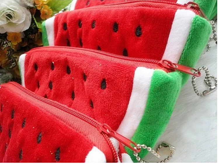 

New Mini Plush Red Watermelon Coin Purse Wallet Pouch Bag cute Cartoon Fruit Card Holder Fashion Women