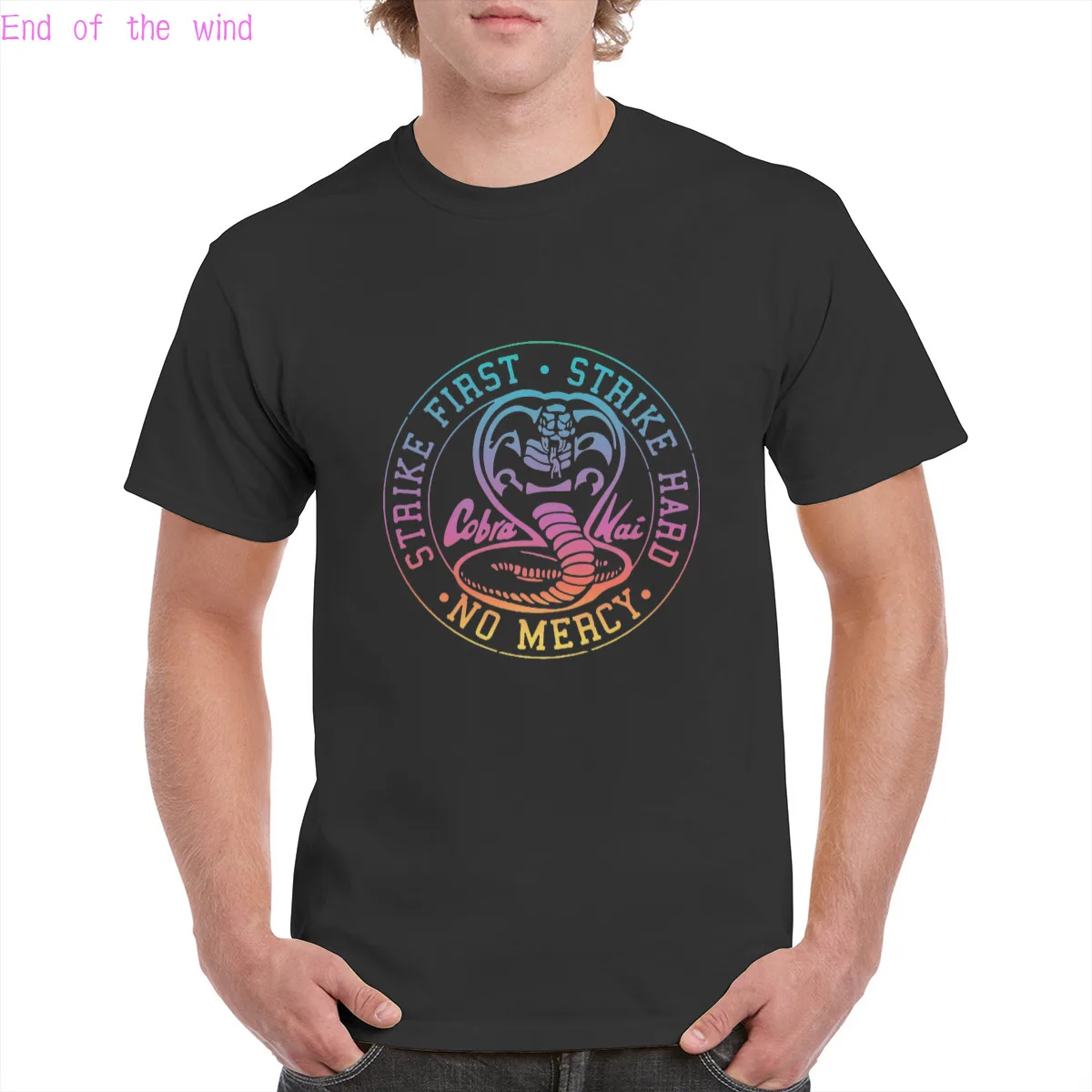 

Strike First Strike Hard Cobra Kai Tshirt Eagle Fang Karate t shirt Aesthetic Brand 100% Cotton graphic Oversized Top Female/Man