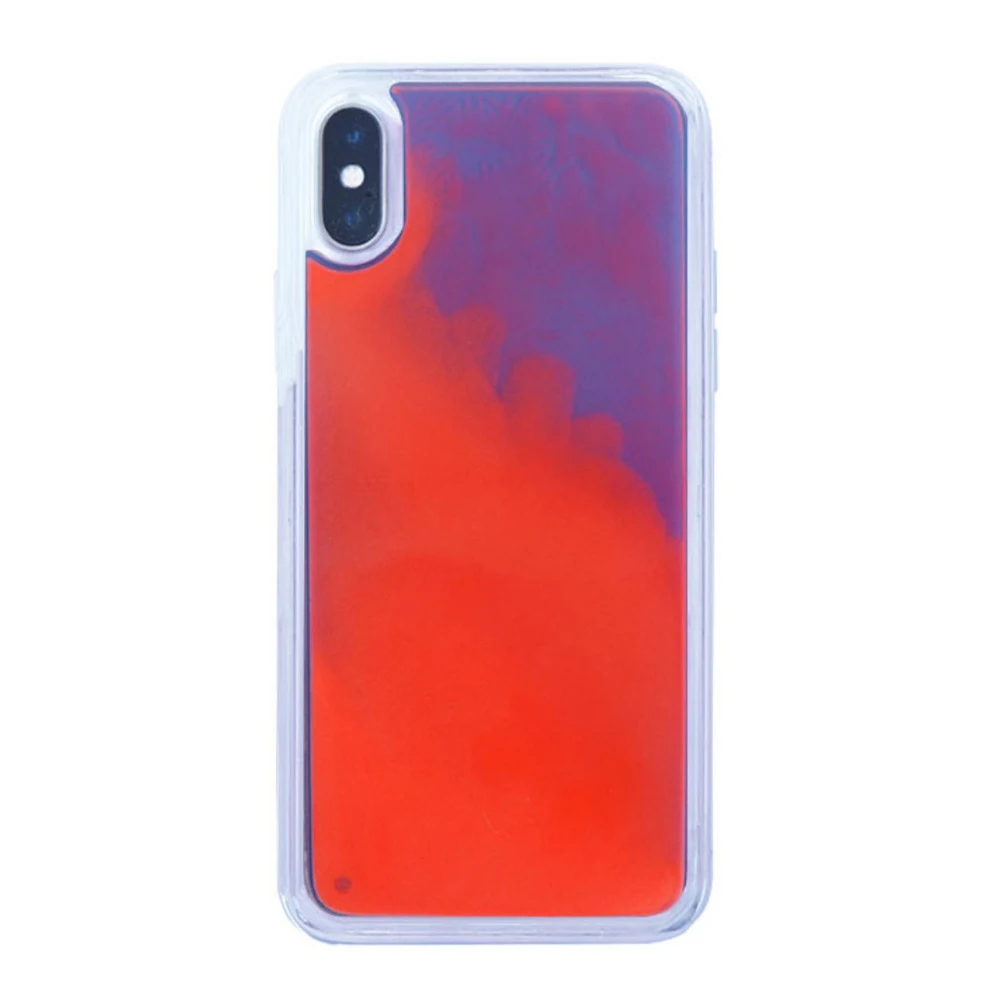 Неоновый светящийся жидкий зыбучий песочный чехол для телефона iPhone 11 Pro 7 8 6 Plus X XR