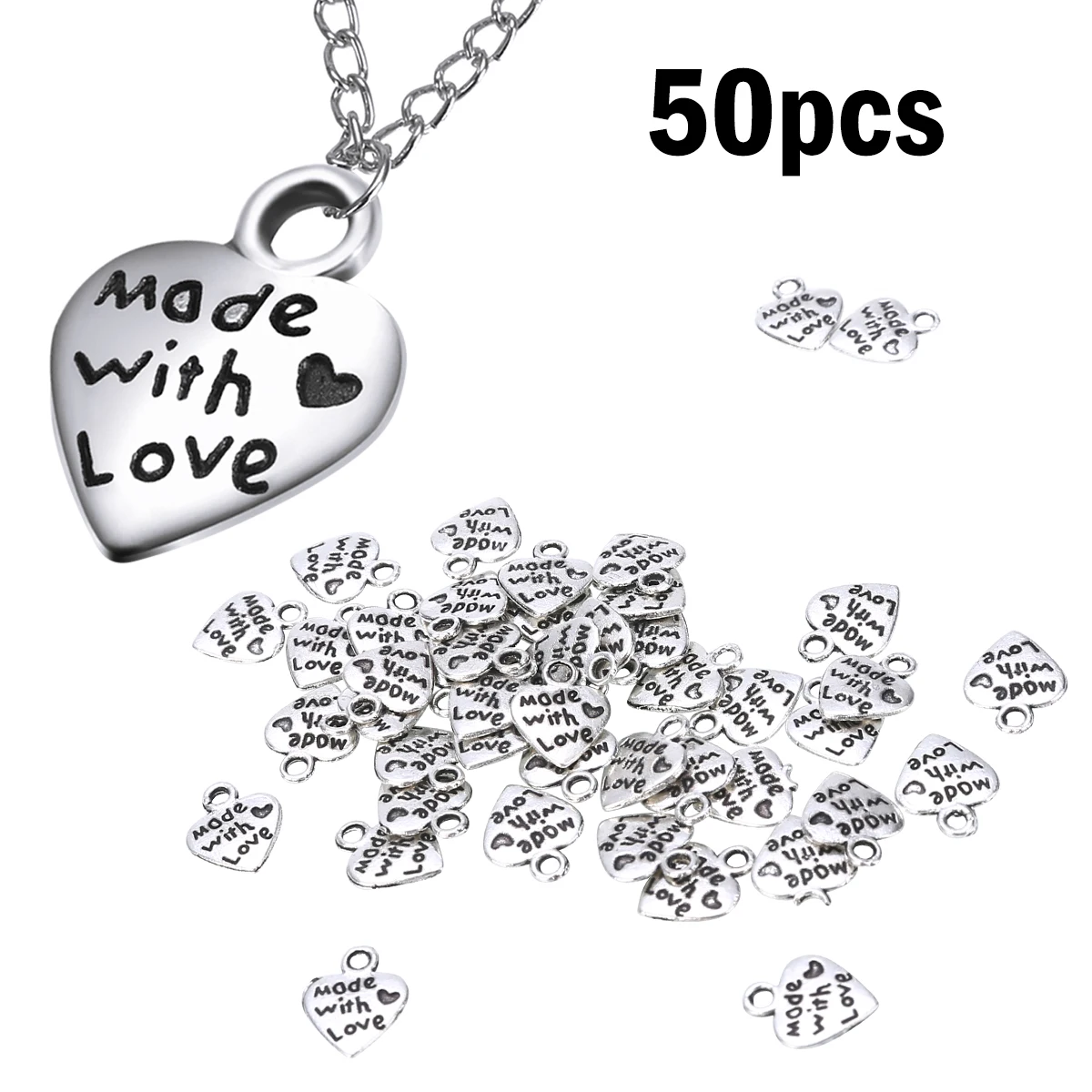 50 шт. подвески в виде сердца из сплава | Украшения и аксессуары