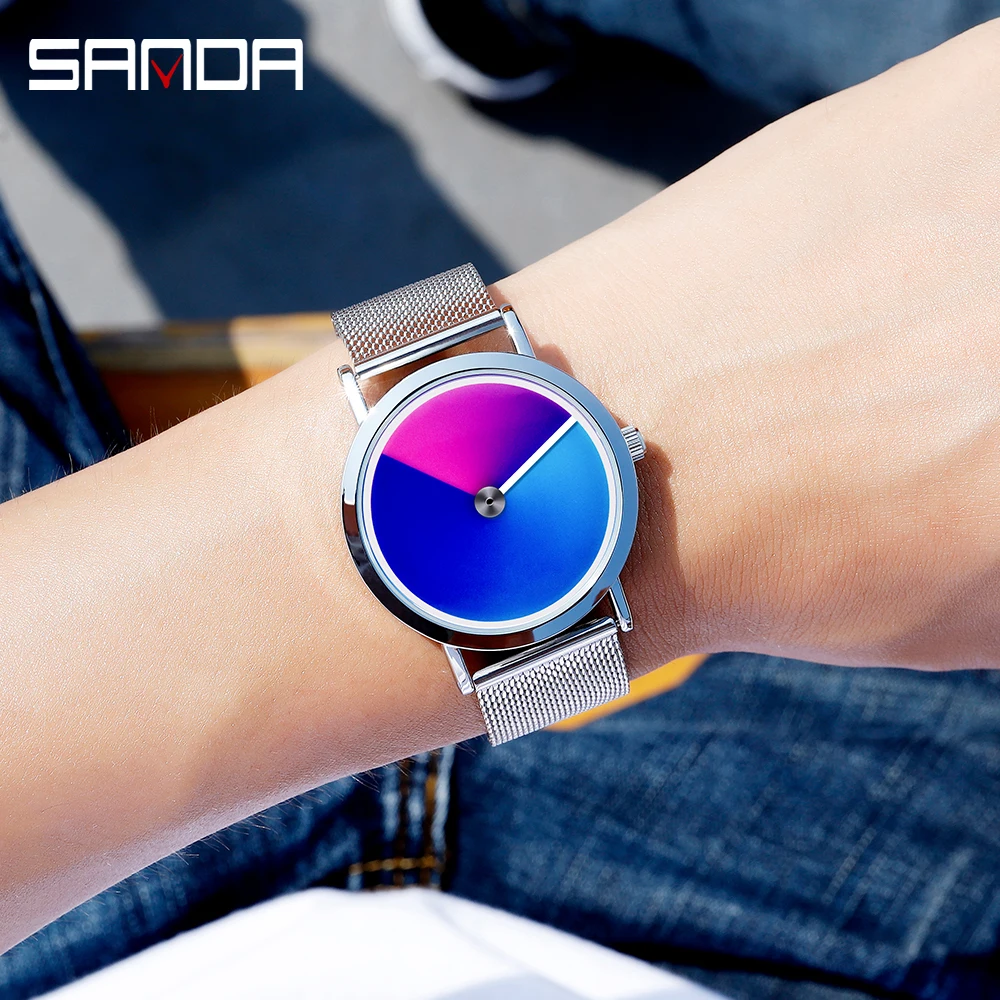 

2020 SANDA New Business Fashion Male Wristwatch Top Brand Luxury Men Watch Mesh Quartz Men's Watches relogio masculino