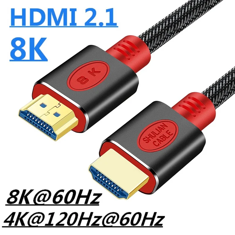 

HDMI-compatible 2.1 Cable 8K@60Hz 4K@120Hz/60Hz ARC HDR 48Gbps For Mi Box For Splitter Switch PS5/4 TV xbox Projector Computer