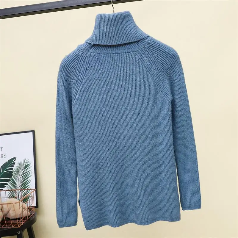 FTLZZ Новый Женский водолазка вязаный свитер осень зима Повседневный женский