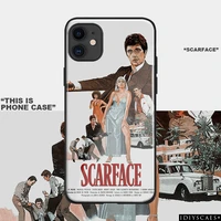 scarface vintage film poster tempered glass soft silicone phone case for iphone se 6s 7 8 plus x xr xs 11 pro max cover shell