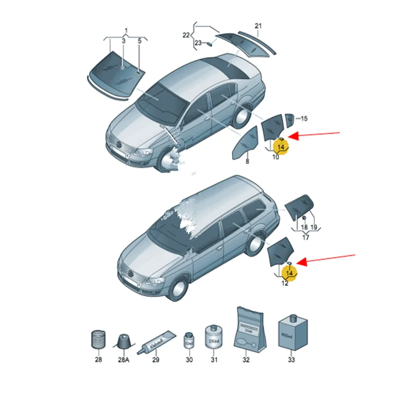 Считыватель новых подвижных дверей окон стекол с пряжкой для VW Passat B5 B7 Golf 4 5 MK5 6 MK6