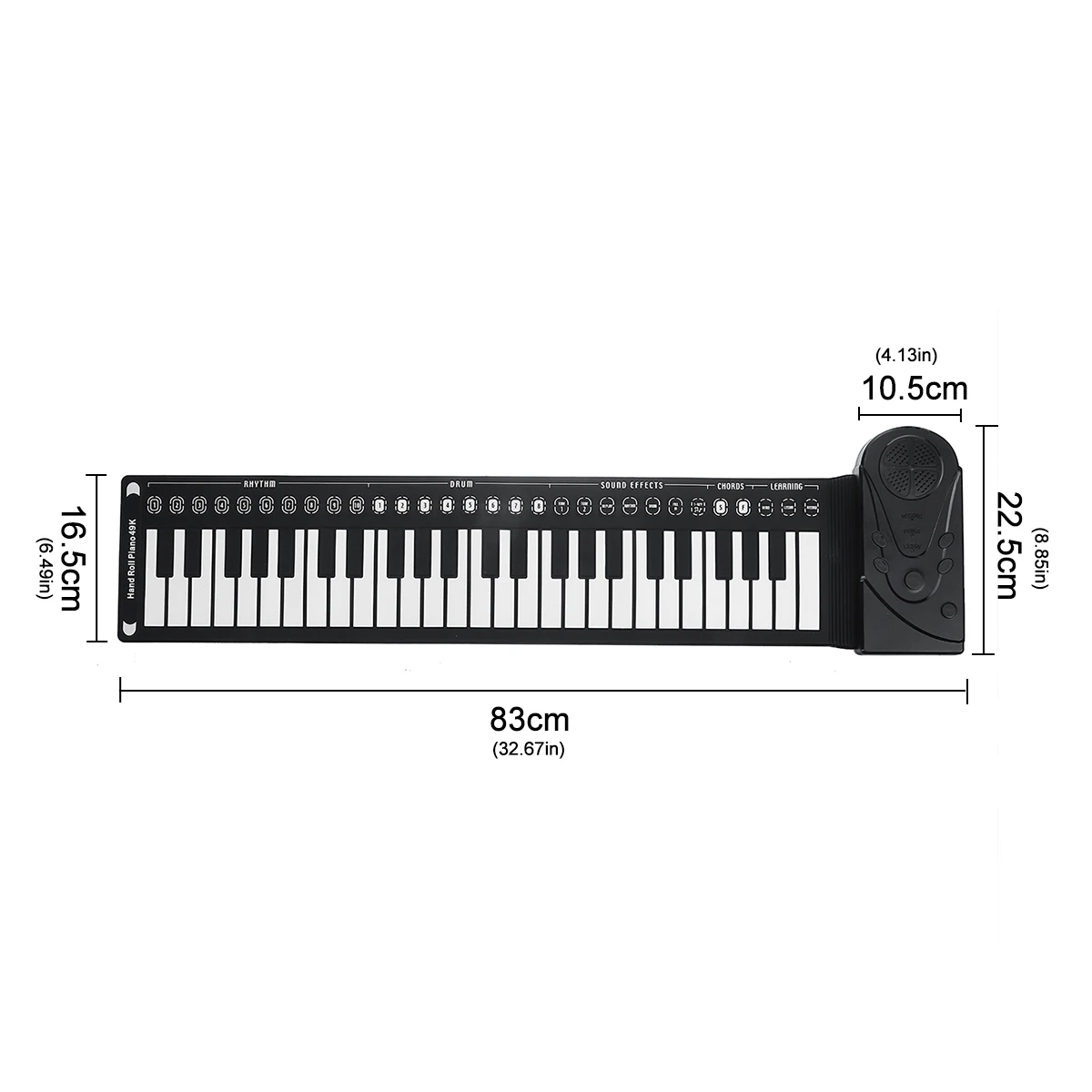 

Portable Digital Keyboard Piano 49 Keys Silicone Roll Up Electronic Piano Kids Toys Built-in Speaker