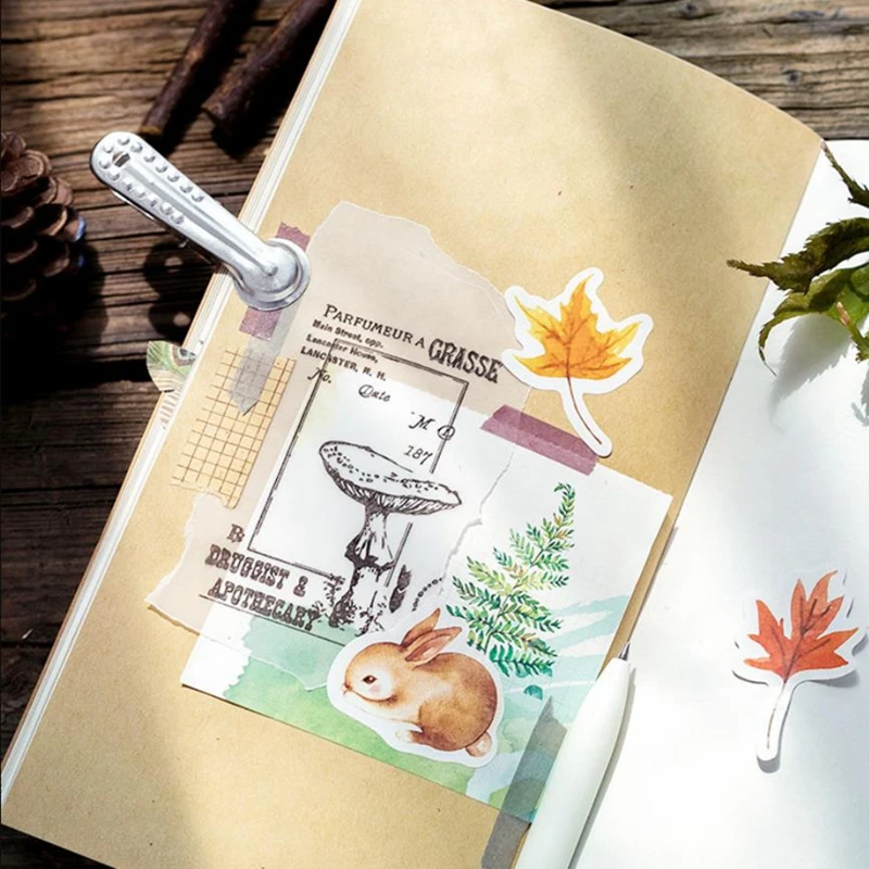 46 шт./кор. осень лес дневник Стикеры Kawaii планировщик для скрапбукинга липкий канцелярские принадлежности дневник Стикеры s школьные канцелярские принадлежности