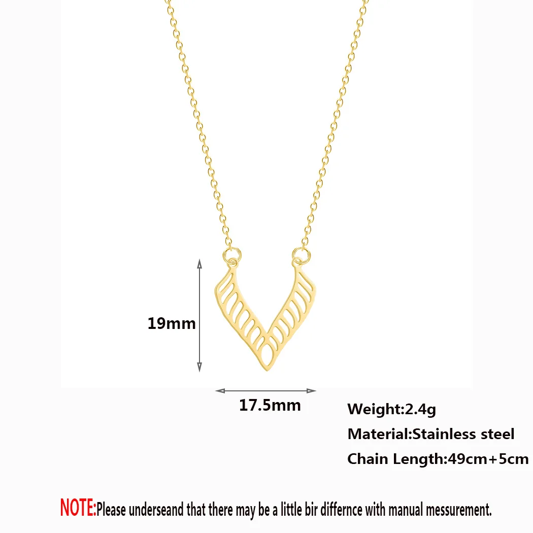 Ожерелье с подвеской в форме V из нержавеющей стали | Украшения и аксессуары