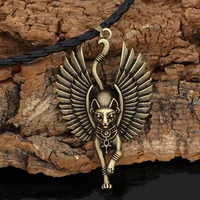 ancient egypt bastet statue cat pendant necklace egyptian sphinx pagan cat necklace amulet jewelry unisex