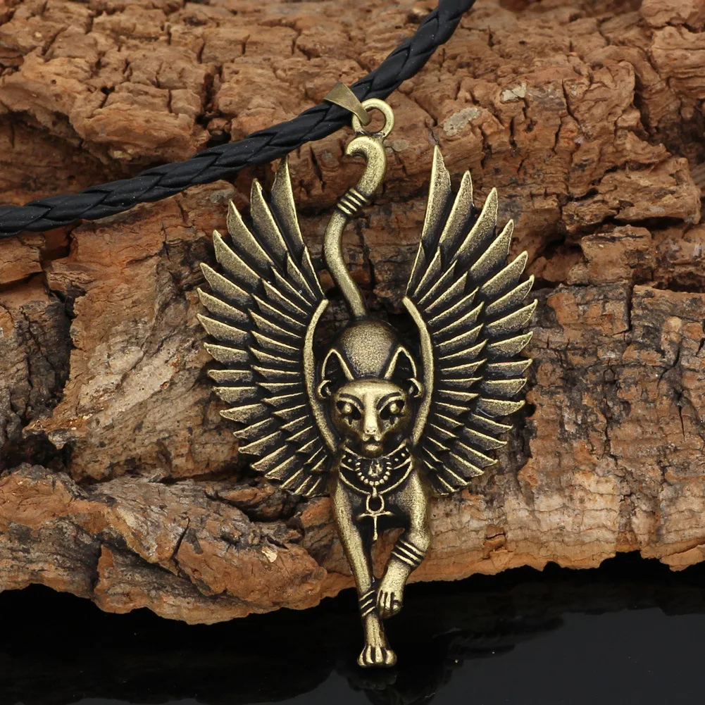 Ожерелье с подвеской в виде кошки из древнего Египта бастетата сфинкса языческой