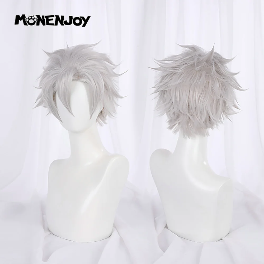 

Monenjoy Demon Slayer Shinazugawa Sanemi Cosplay Wig Silver Gray Archetypical Coiffure Anime Cos Hair