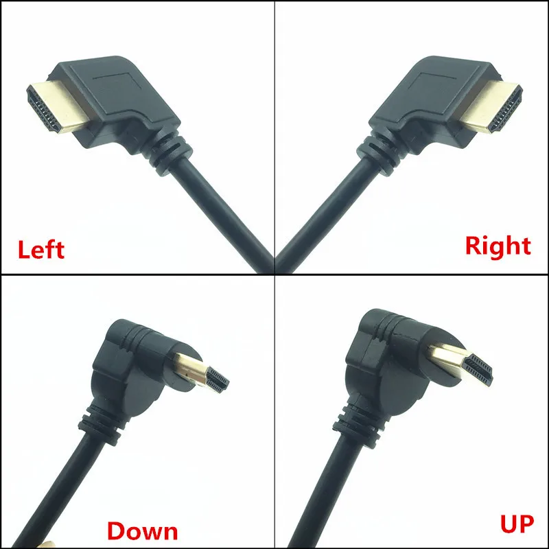 HDMI-совместимый кабель M/F HD TV штекер-гнездо 90 градусов прямоугольный 1 4 в