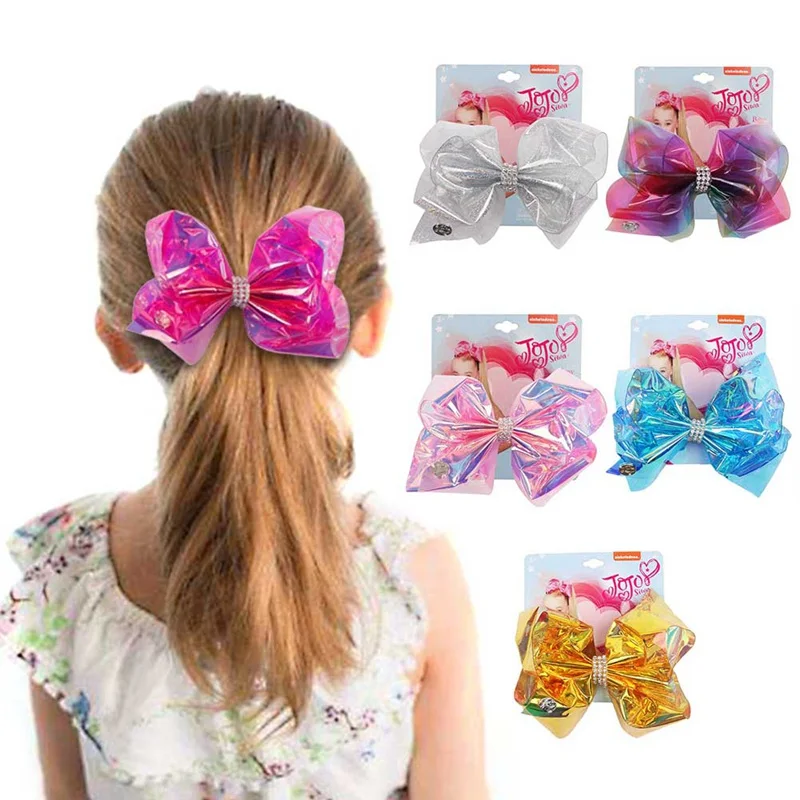 

5,5 дюймовый прозрачный радужный бант с зажимом для девочек банты для волос милый держатель для детей аксессуары для волос