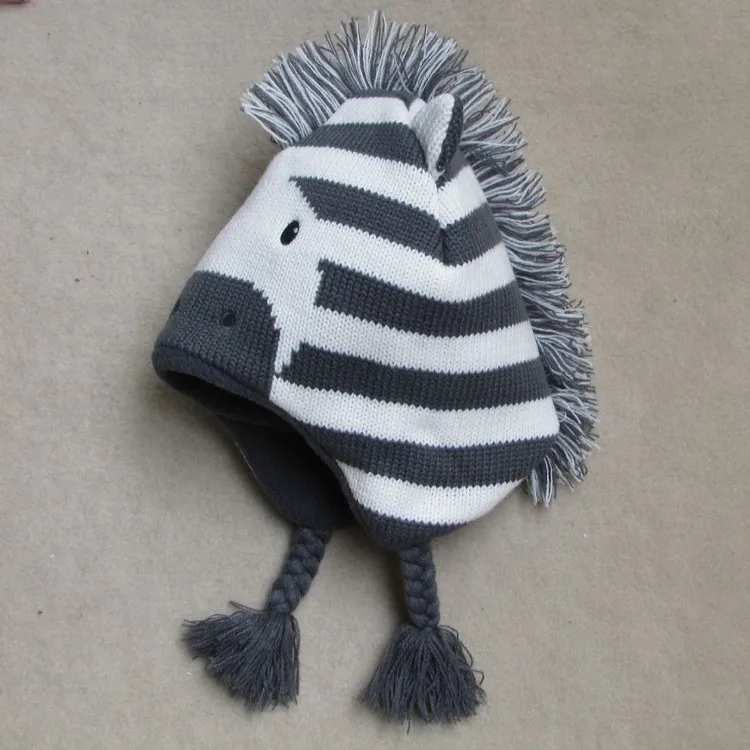 Унисекс дети мультфильм Мишка полосатые шапки и шарф Детская шапка комплект