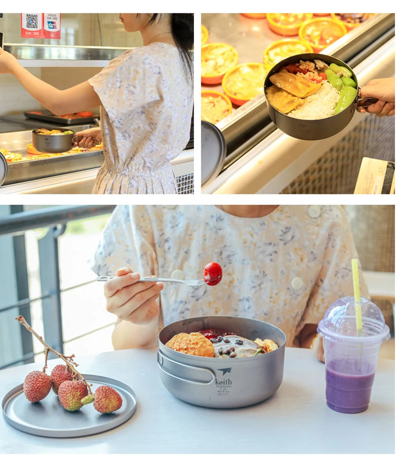 Кит титановый Ланч-бокс для взрослых с крышкой Microwavable титана Bento box герметичный контейнер для еды ланчбокс для пикника 1.2л