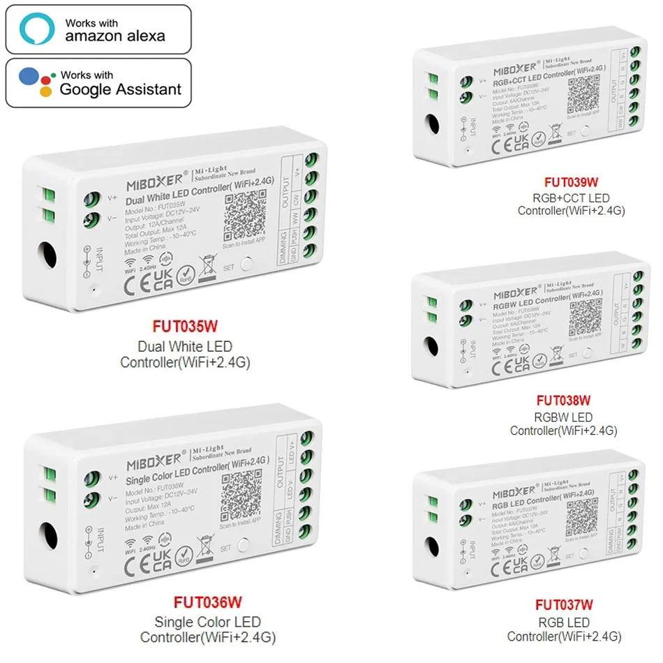 

Светодиодный контроллер RGB RGBW + CCT (Wi-Fi + 2,4G), 2,4 ГГц