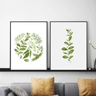 Минималистичная настенная живопись, акварельные листья, папоротник, листья, холст, картина в скандинавском стиле, ботанический Настенный декор, плакат, искусство