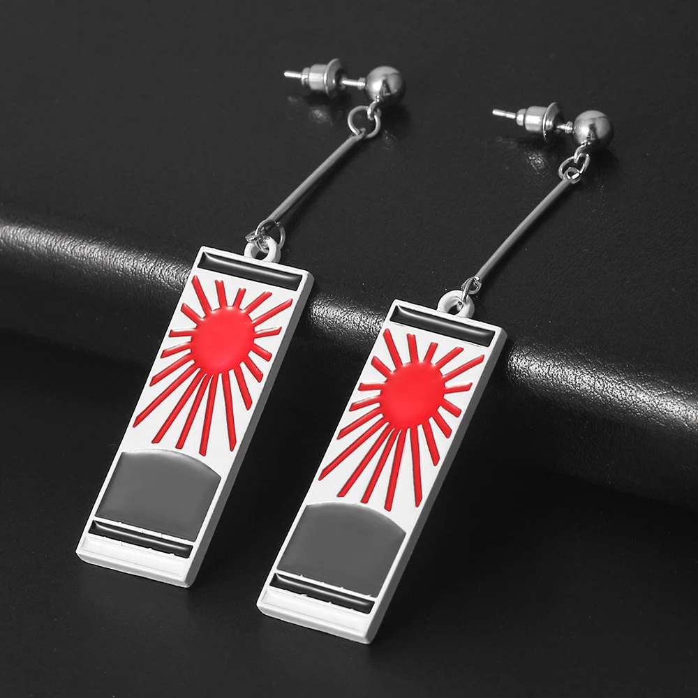 Популярные Аниме демон убийца: Kimetsu no Yaiba Kamado Tanjirou декоративные серьги-капельки прямоугольные серьги Модные Ювелирные изделия Подарки