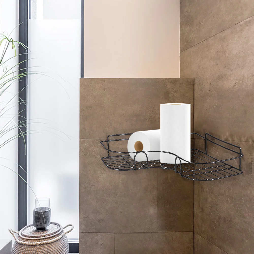 Железная полка для ванной органайзер пристегивающаяся угловая душа настенный