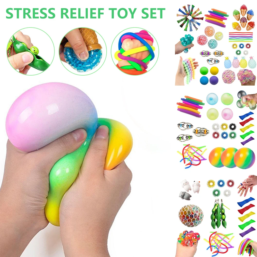 

Fidget Toys Anti Stress Set Stretchy Strings Pop It Popit Gift Pack Adults Children Squishy Sensory Antistress Relief