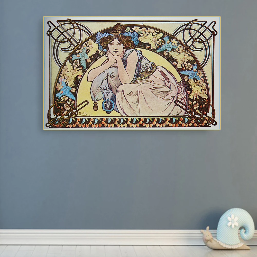 Citon Alphonse Mucha Cherry вишня Canvas холст искусство Масляная живопись художественное