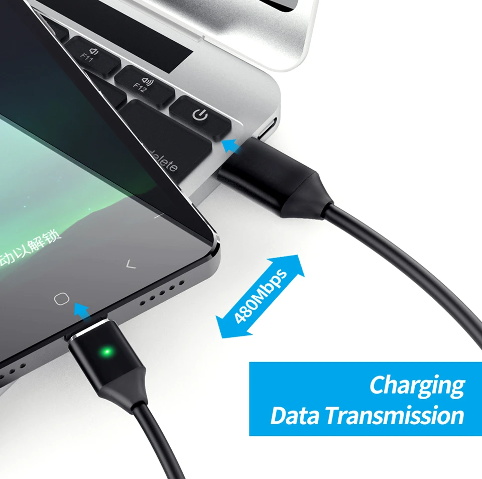 Магнитный кабель, нейлоновый Плетеный Micro USB Magnectic кабель для зарядки данных Магнитный кабель для быстрой зарядки для Xiaomi, samsung, Android