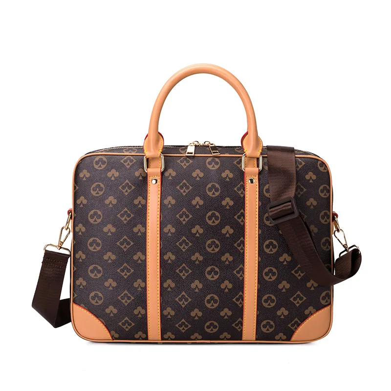 luxury brand floral print briefcases retro fashion men women 14 15 inches laptop handbag business shoulder messenger bag satche free global shipping